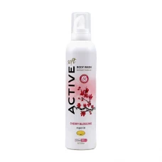 اسپری فوم بدن روغن آرگان و رایحه شکوفه گیلاس اکتیو|Active Body Foam Shampoo Cherry Blossom Model 250 Ml