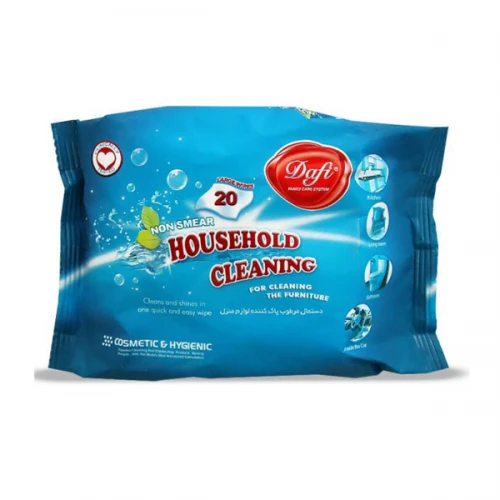 دستمال مرطوب دافی پاک کننده لوازم منزل 20 عددی|Dafi Home Cleansing Wet Wipes 20pcs