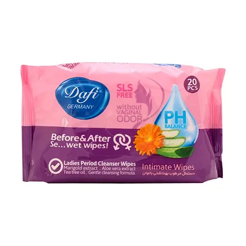 دستمال مرطوب بهداشتی بانوان دافی|Dafi Ladies Cleanser Wet Wipes