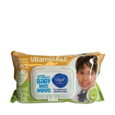 دستمال مرطوب کودک 100 عددی ویتامین A و E مناسب پوست حساس دافی|Dafi Baby Wipes Contains Chamomile Extract And Vitamins A And E For Sensitive Skin