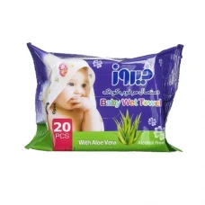 دستمال مرطوب آلوئه‌ورا 20 عددی فیروز|Firooz Wet Wipes With Aloe Vera 20 Pcs