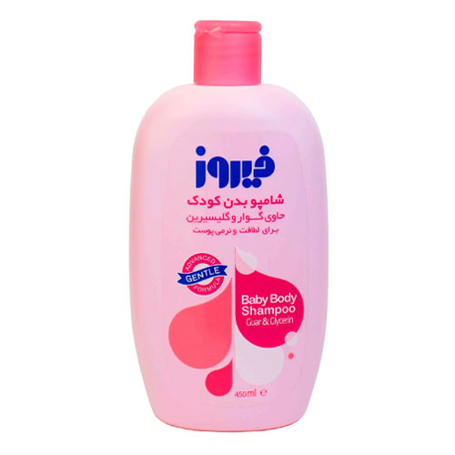 شامپو بدن کودک صورتی فیروز|Baby body shampoo containing guar and glycerin 450 ml