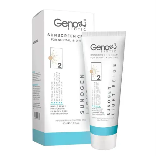 کرم ضد آفتاب پوست خشک spf50 ژنوبایوتیک|Genobiotic Dry Skin Sunscreen