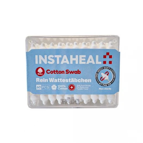 گوش پاک‌کن 60 عددی مناسب کودکان اینستاهیل|instaheal cotton swab rein wattestabchen 60pcs