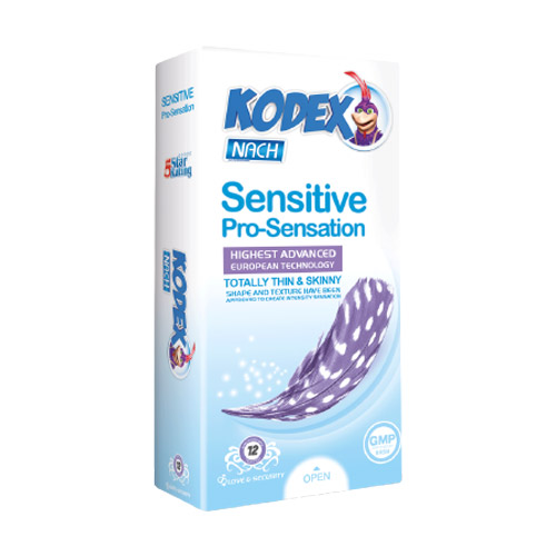 کاندوم نازک حساس 12 عددی کدکس|Kodex Sensitive Pro Sensation Condom 12PCS