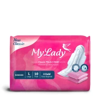 نوار بهداشتی بالدار مدل New Classic مشبک سایز بزرگ مای لیدی|May Laydy New Classic Pink Large Sanitary Pad
