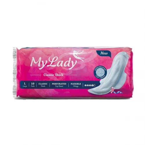 نوار بهداشتی بالدار مدل Classic Pink سایز بزرگ مای لیدی|May Laydy Classic Pink Large Sanitary Pad