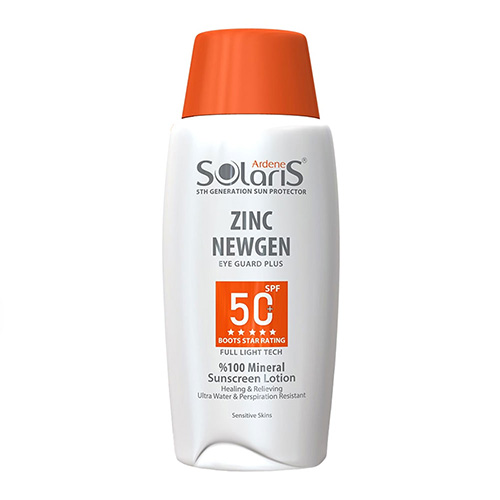  ضد آفتاب لوسیون فیزیکال SPF50  التیام بخش پوست حساس سولاریس آردن|Ardene Solaris Zinc Newgen Mineral And Physical Sunscreen Lotion SPF50 