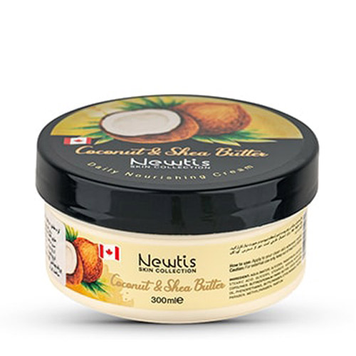  کرم مرطوب کننده کاسه ای نارگیل و شی باتر 300میل نیوتیس|Newtis Coconut And Shea Butter Daily Nourishing Cream 300ml