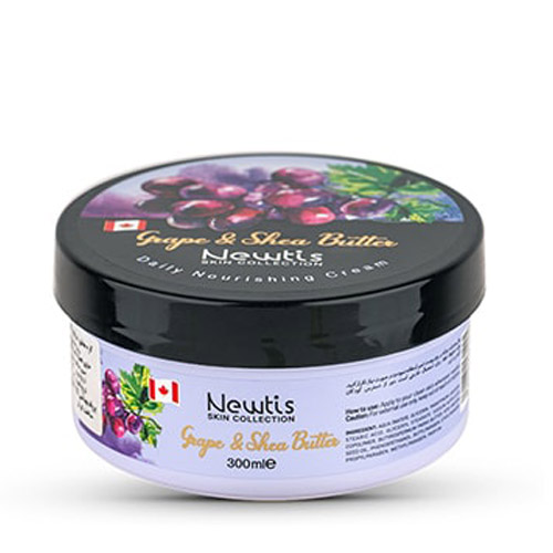 کرم مرطوب کننده کاسه ای انگور و شی باتر 300میل نیوتیس|Newtis Grape And Shea Butter Daily Nourishing Cream 300ml
