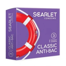 کاندوم کلاسیک آنتی باکتریال اسکارلت 3 عددی|Scarlet CLASSIC ANTI-BAC Condom 3Pcs
