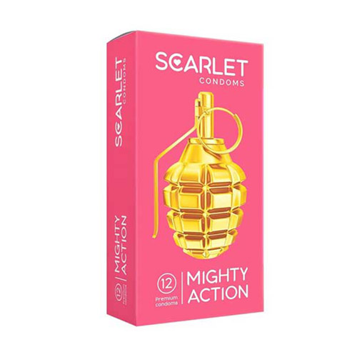 کاندوم سفت کننده و حجم دهنده اسکارلت 12 عددی|Scarlet MIGHTY ACTION Condom 12Pcs