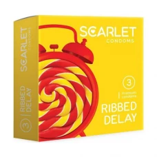 کاندوم تاخیری شیاردار اسکارلت 3 عددی|Scarlet RIBBED DELAY Condom 3Pcs