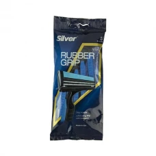 تیغ اصلاح سیلور مدل Rubber Grip Blue تعداد 5 عدد