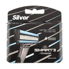 تیغ یدک 4 عددی سیلور مدل اسمارت 3|Silver Smart3 Razor Blades Pack Of 4 