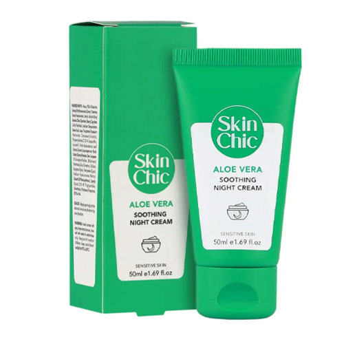 کرم مرطوب‌کننده شب پوست حساس آلوئه‌ورا اسکین شیک | Aloe Vera Soothing Night Cream SKIN CHIC