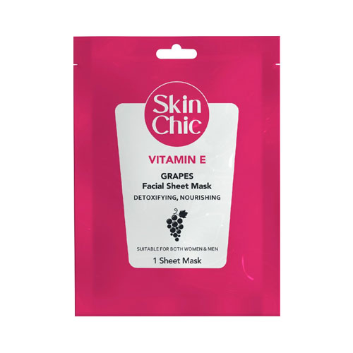 ماسک ورقه‌‌ای ویتامین E با انگور اسکین شیک | Skin Chic Vitamin E Face Mask With Grape Extract 25 ml