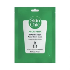 ماسک صورت ورقه‌ای آلوئه ورا و دراگون اسکین شیک | Skin Chic Aloe Vera Face Sheet Mask Containing Dragon Fruit Extract For All Skin Types