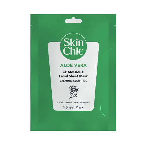 ماسک صورت ورقه‌ای آلوئه ورا و بابونه اسکین شیک | Skin chic Aloe Vera And Chamomile Facial Sheet Mask