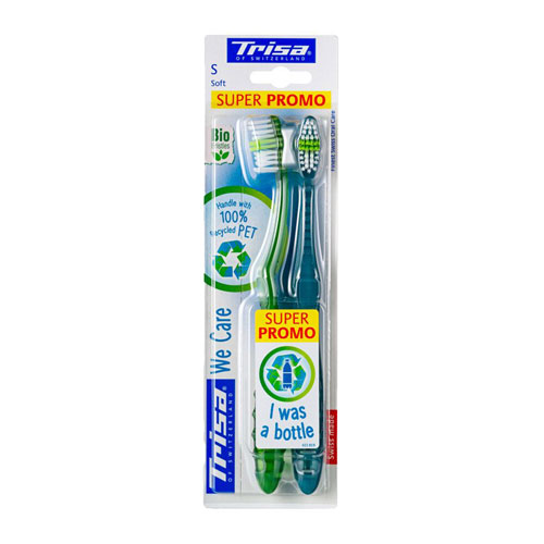 مسواک وی کر دوتایی با برس متوسط تریزا|Trisa Super Promo Toothbrush Pack With Medium Brush 2pcs