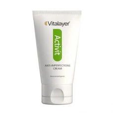 کرم ضدجوش اکتی ویت ویتالیر|Cream anti acne face oily skin women activit VITALAYER 40 ml natural beige SAYA TEB MANA