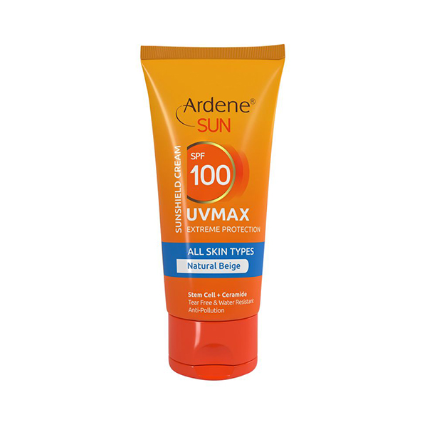کرم ضد آفتاب رنگی 100 SPF آردن مدل UVMAX بژ طبیعی