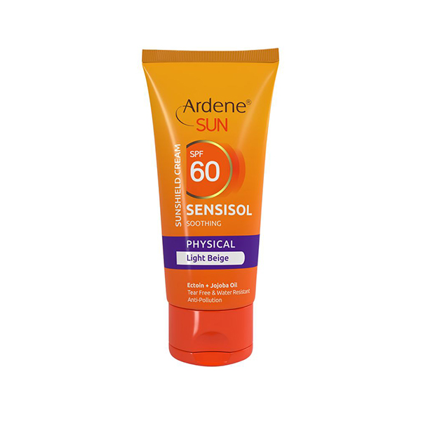 کرم ضد آفتاب رنگی SPF60 فیزیکال مدل Sensisol بژ روشن آردن