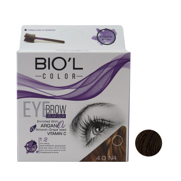 کیت رنگ ابرو بیول Biol رنگ قهوه ای 4.0 - تصویر 1