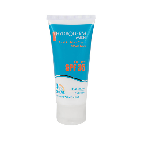 کرم ضد آفتاب فاقد چربی آقایان هیدرودرم با SPF35 حجم 50 میل