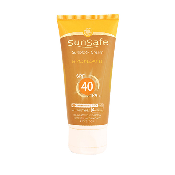 کرم ضد آفتاب رنگی برنزه کننده SPF40 بژ طلایی سان سیف
