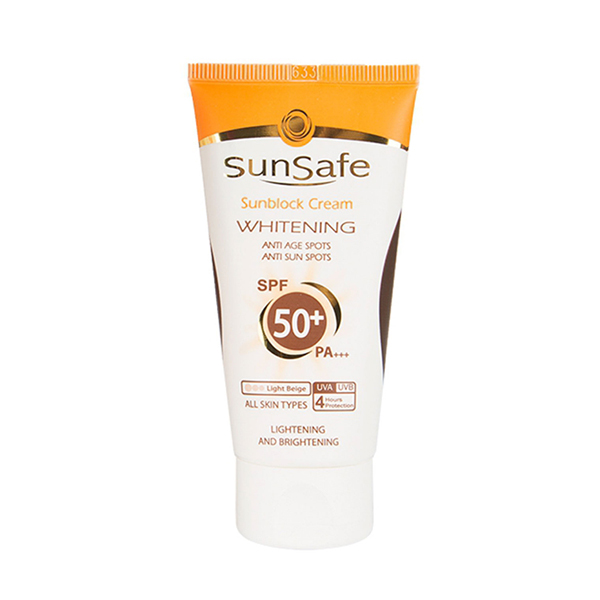 کرم ضد آفتاب روشن کننده SPF50 سان سیف حجم 50 میل-بژ روشن