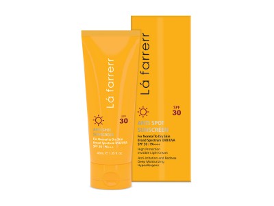 کرم ضد آفتاب و ضد لک SPF30 مناسب پوست خشک و نرمال لافارر