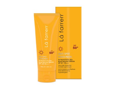 کرم ضد آفتاب و ضد لک SPF50 مناسب پوست خشک و نرمال لافارر