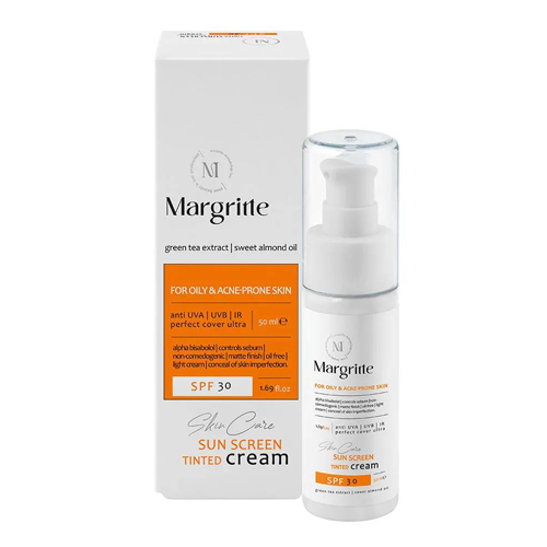 کرم ضدآفتاب رنگی SPF30 مناسب پوست چرب و آکنه‌ای مارگریت - تصویر 2