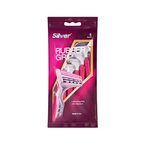 تیغ اصلاح سیلور مدل Rubber Grip زنانه تعداد 5 عدد