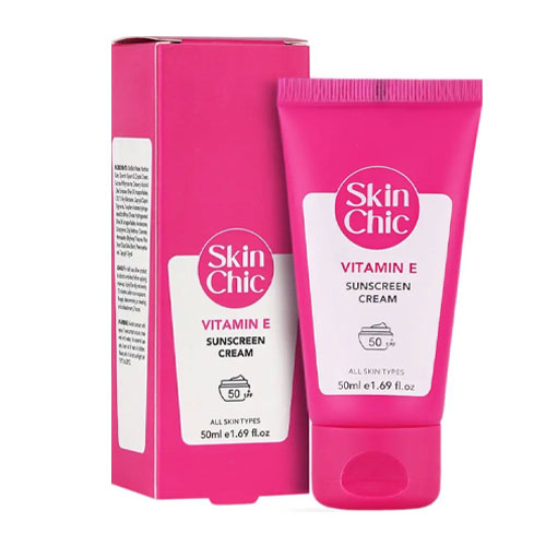 کرم ضد آفتاب SPF ۵۰ حاوی ویتامین E اسکین شیک