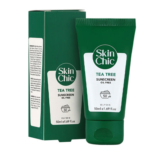 کرم ضد آفتاب spf50 حاوی درخت چای اسکین شیک